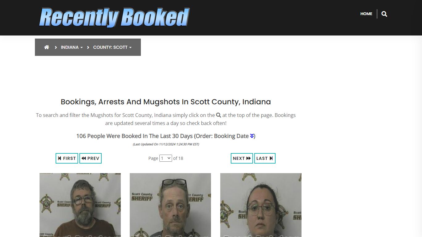 Bookings, Arrests and Mugshots in Scott County, Indiana - Recently Booked